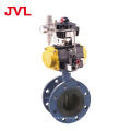 JL600 pneumatic stainless steel wafer butterfly valve rubber sealing flanged triple eccentric butterfly valve